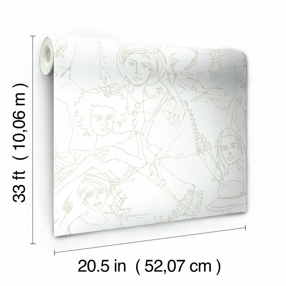 Vogue Sketches Peel and Stick Wallpaper Peel and Stick Wallpaper RoomMates   