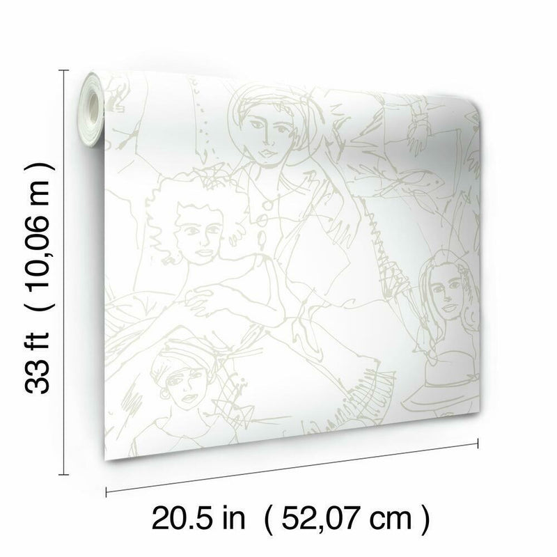 Vogue Sketches Peel and Stick Wallpaper Peel and Stick Wallpaper RoomMates   