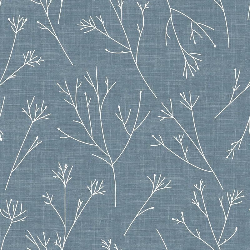Twigs Peel and Stick Wallpaper Peel and Stick Wallpaper RoomMates Roll Blue 