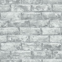 Brick Peel and Stick Wallpaper Peel and Stick Wallpaper RoomMates Roll Grey 