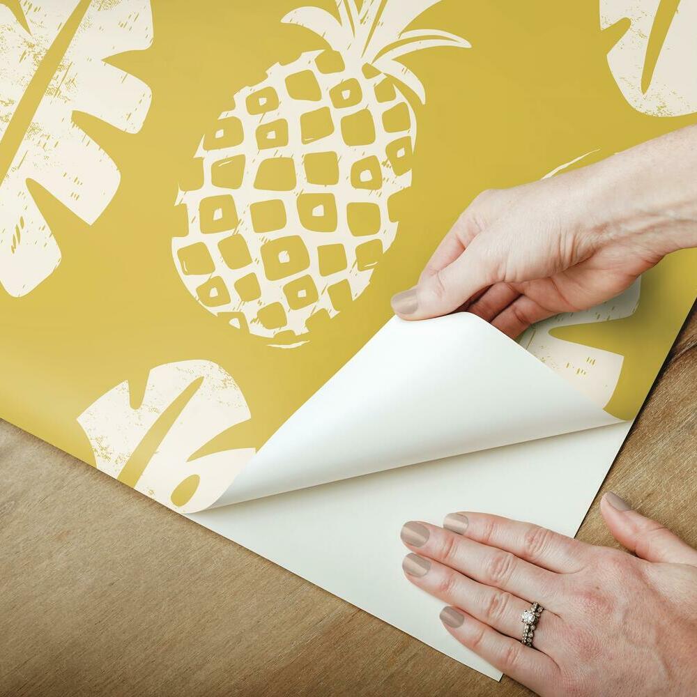Pineapple Block Print Peel and Stick Wallpaper Peel and Stick Wallpaper RoomMates   