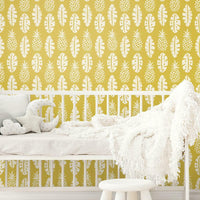 Pineapple Block Print Peel and Stick Wallpaper Peel and Stick Wallpaper RoomMates   