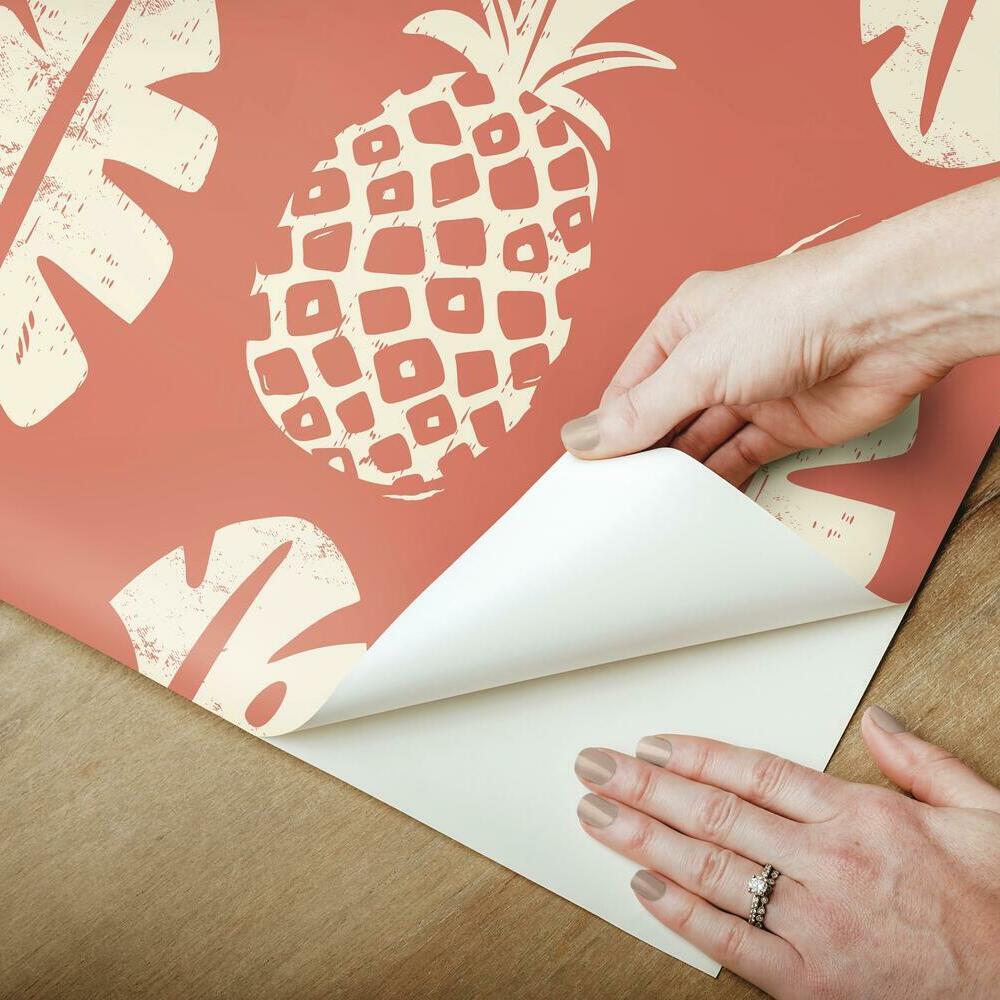 Pineapple Block Print Peel and Stick Wallpaper Peel and Stick Wallpaper RoomMates   