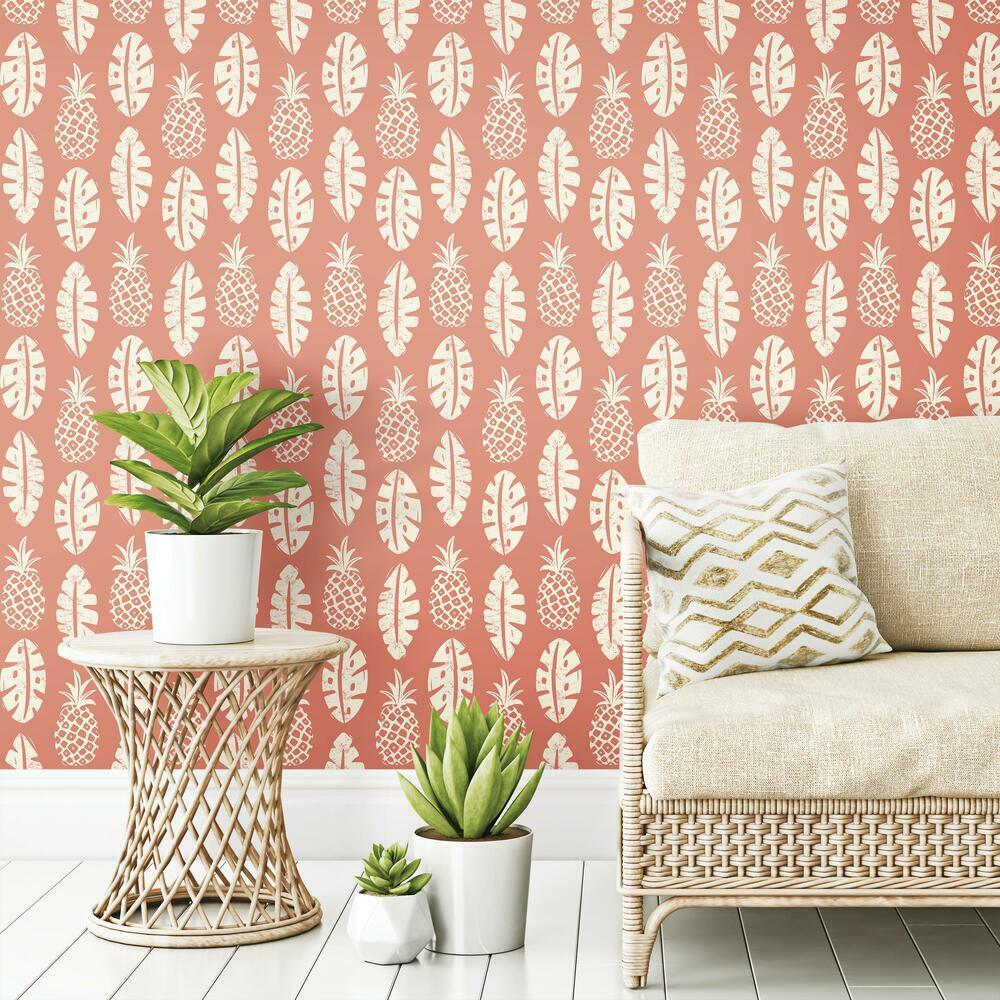 Pineapple Block Print Peel and Stick Wallpaper Peel and Stick Wallpaper RoomMates   