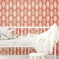 Pineapple Block Print Peel and Stick Wallpaper Peel and Stick Wallpaper RoomMates   