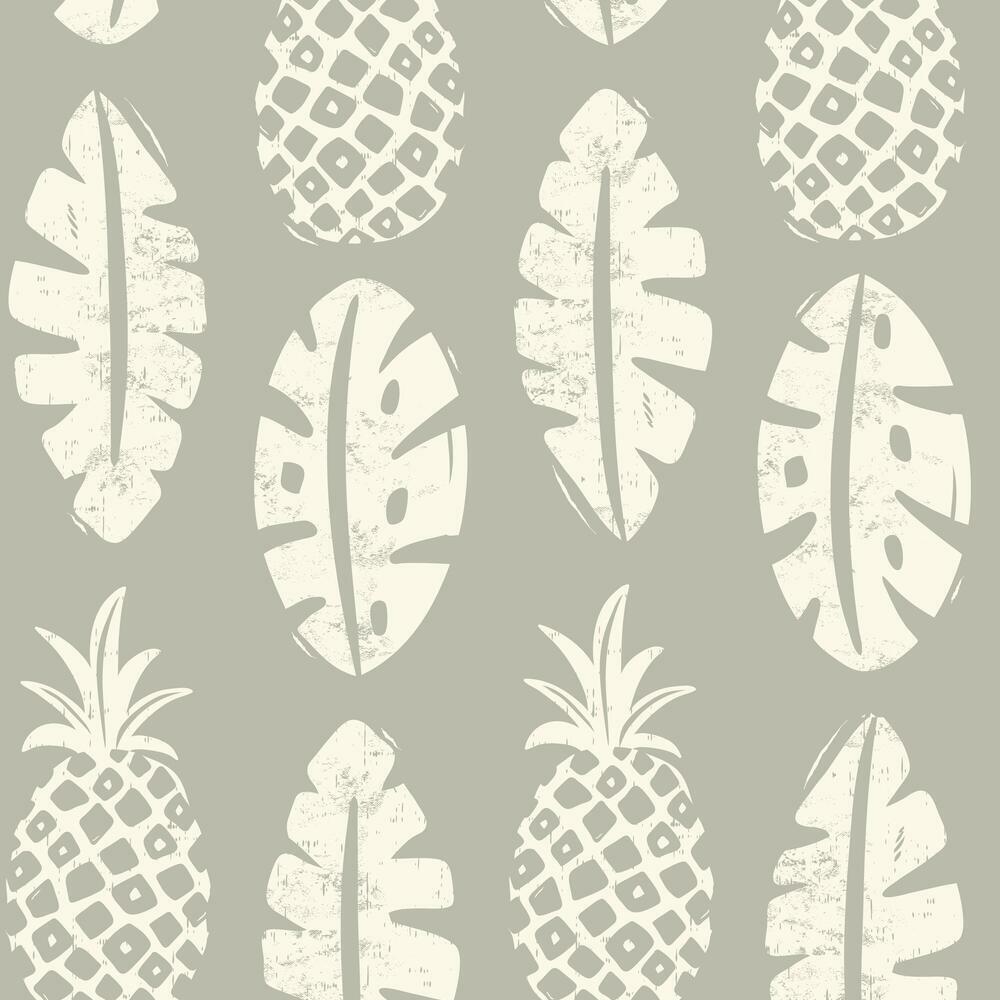 Pineapple Block Print Peel and Stick Wallpaper Peel and Stick Wallpaper RoomMates Roll Grey 