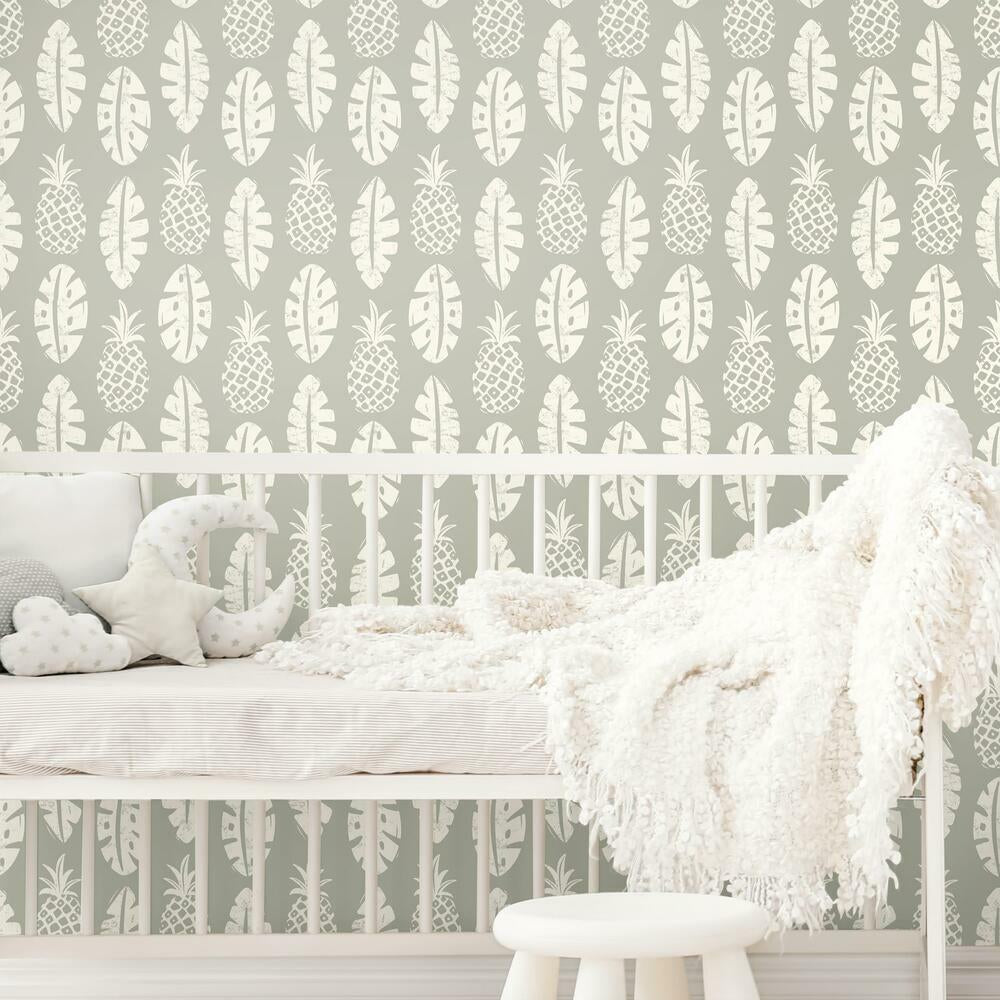 Pineapple Block Print Peel and Stick Wallpaper Peel and Stick Wallpaper RoomMates   