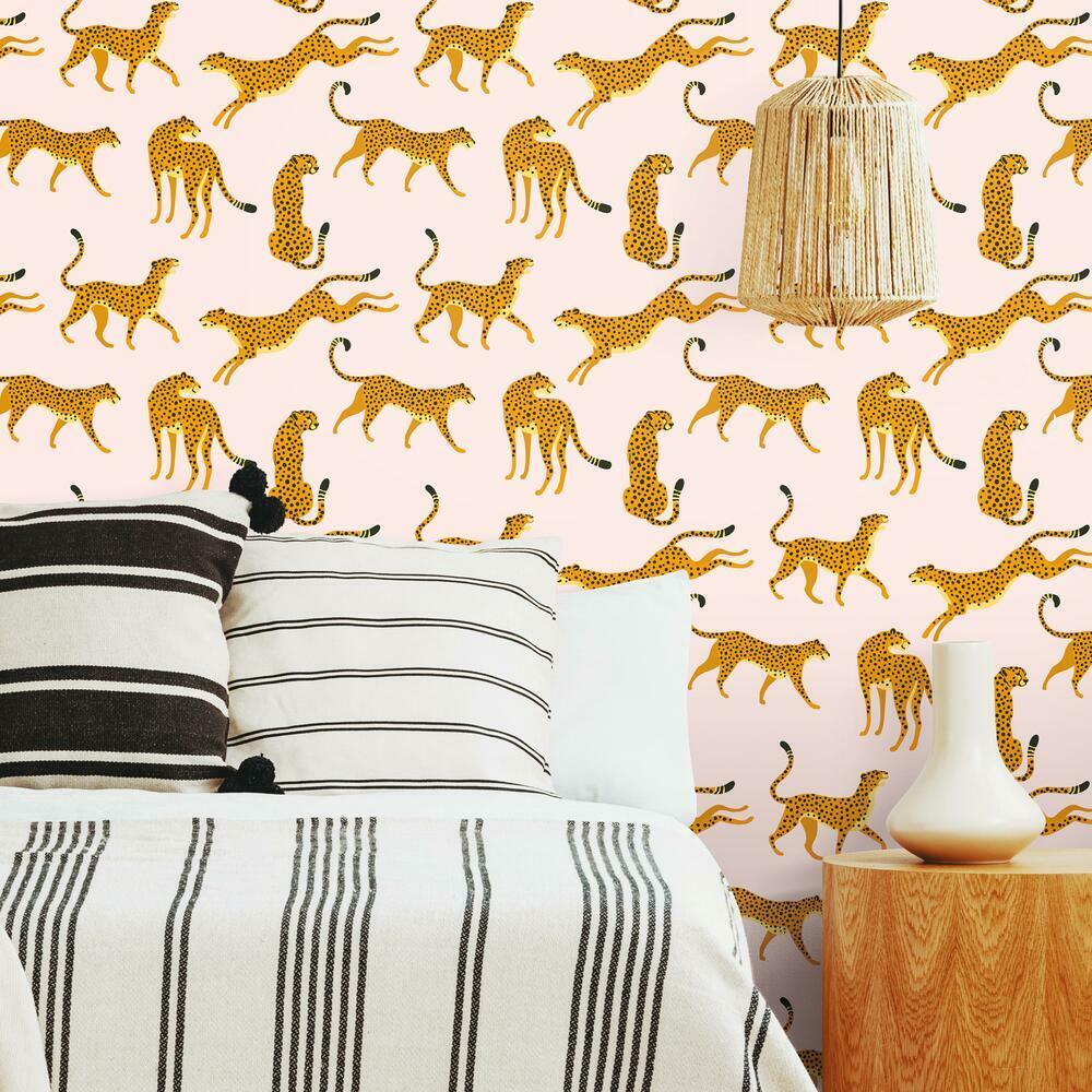 Cheetah Cheetah Peel & Stick Wallpaper Peel and Stick Wallpaper RoomMates   