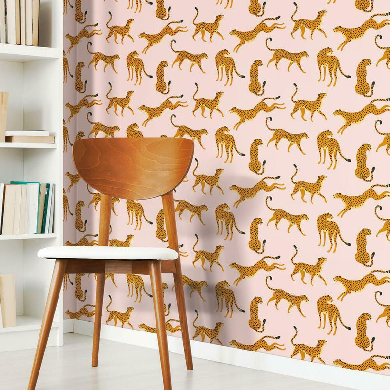 Cheetah Cheetah Peel & Stick Wallpaper Peel and Stick Wallpaper RoomMates   