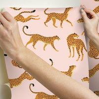 Cheetah Cheetah Peel & Stick Wallpaper Peel and Stick Wallpaper RoomMates   