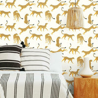 Cheetah Cheetah Peel & Stick Wallpaper Peel and Stick Wallpaper RoomMates   