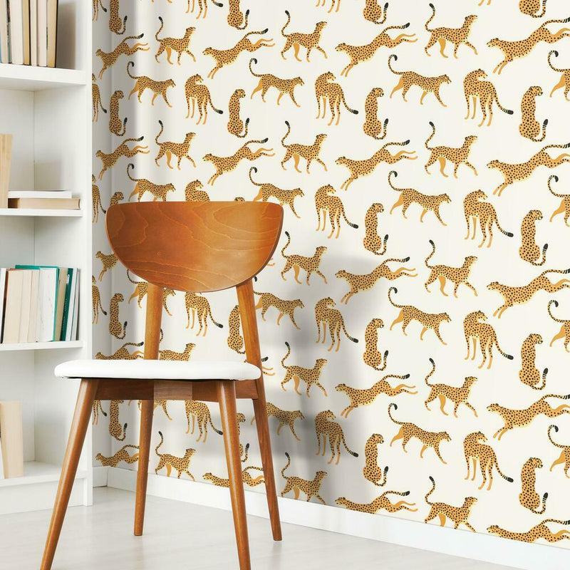 Cheetah Cheetah Peel & Stick Wallpaper Peel and Stick Wallpaper RoomMates   