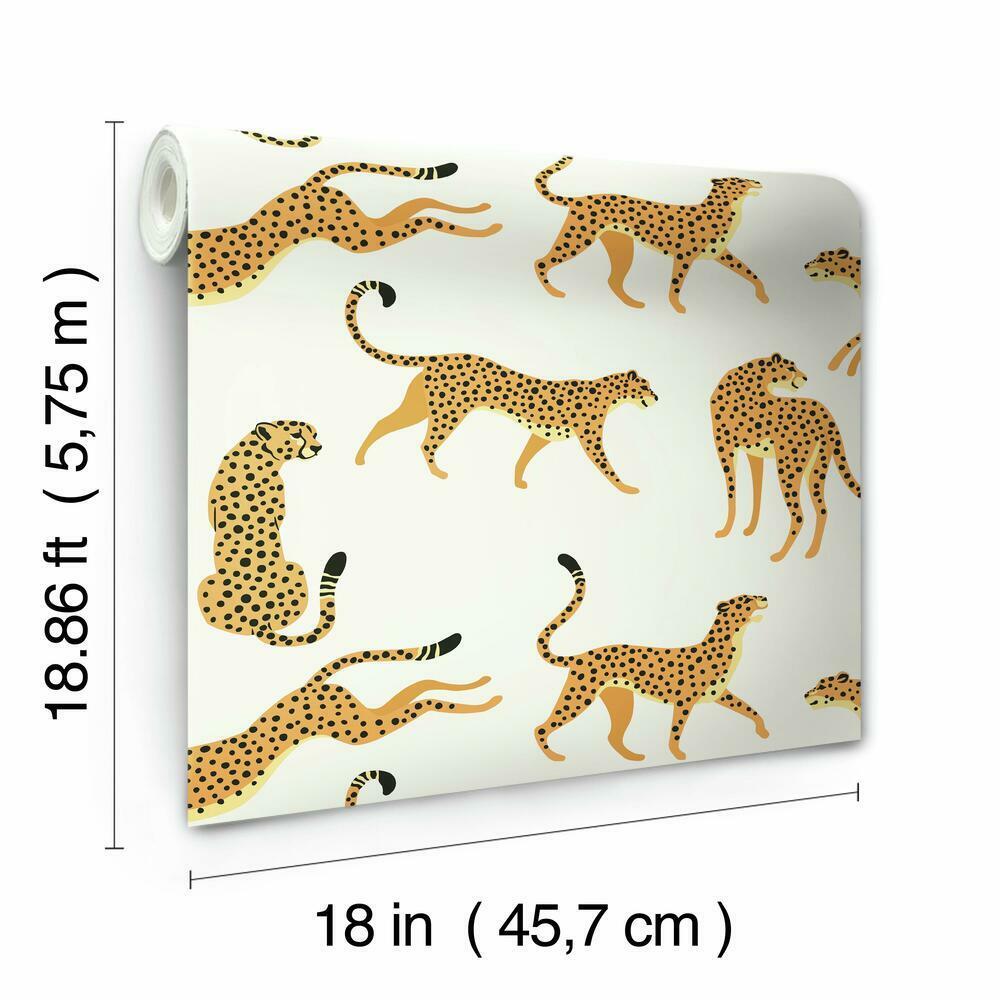 Cheetah Cheetah Peel & Stick Wallpaper Peel and Stick Wallpaper RoomMates   