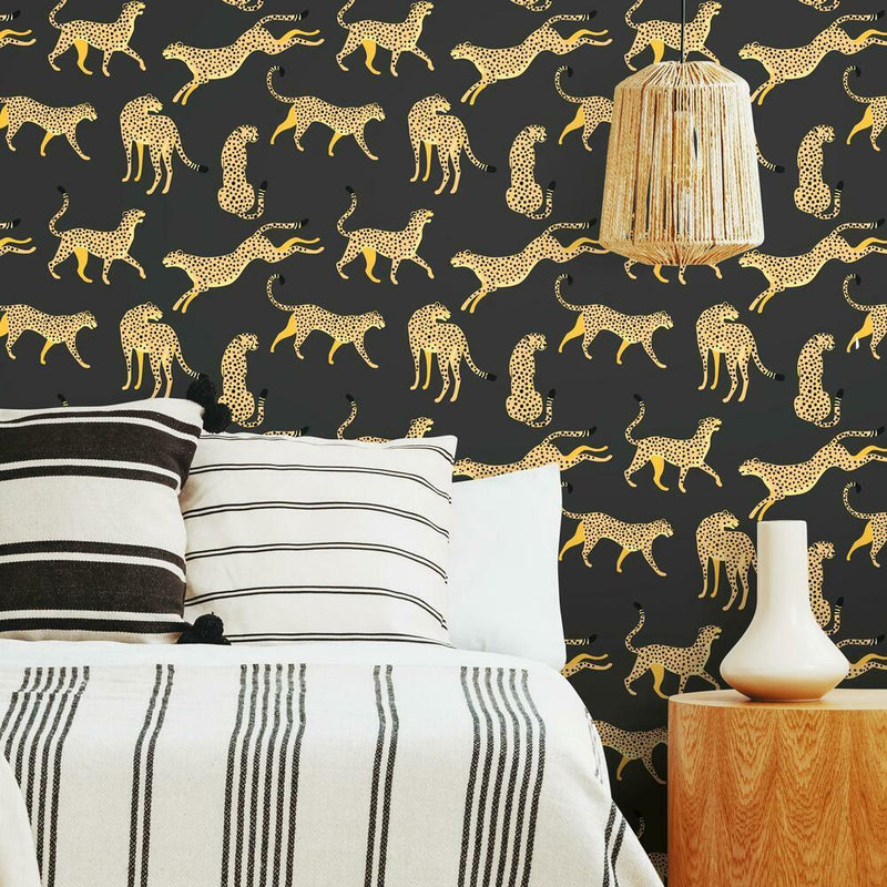 Cheetah Cheetah Peel & Stick Wallpaper Peel and Stick Wallpaper RoomMates   