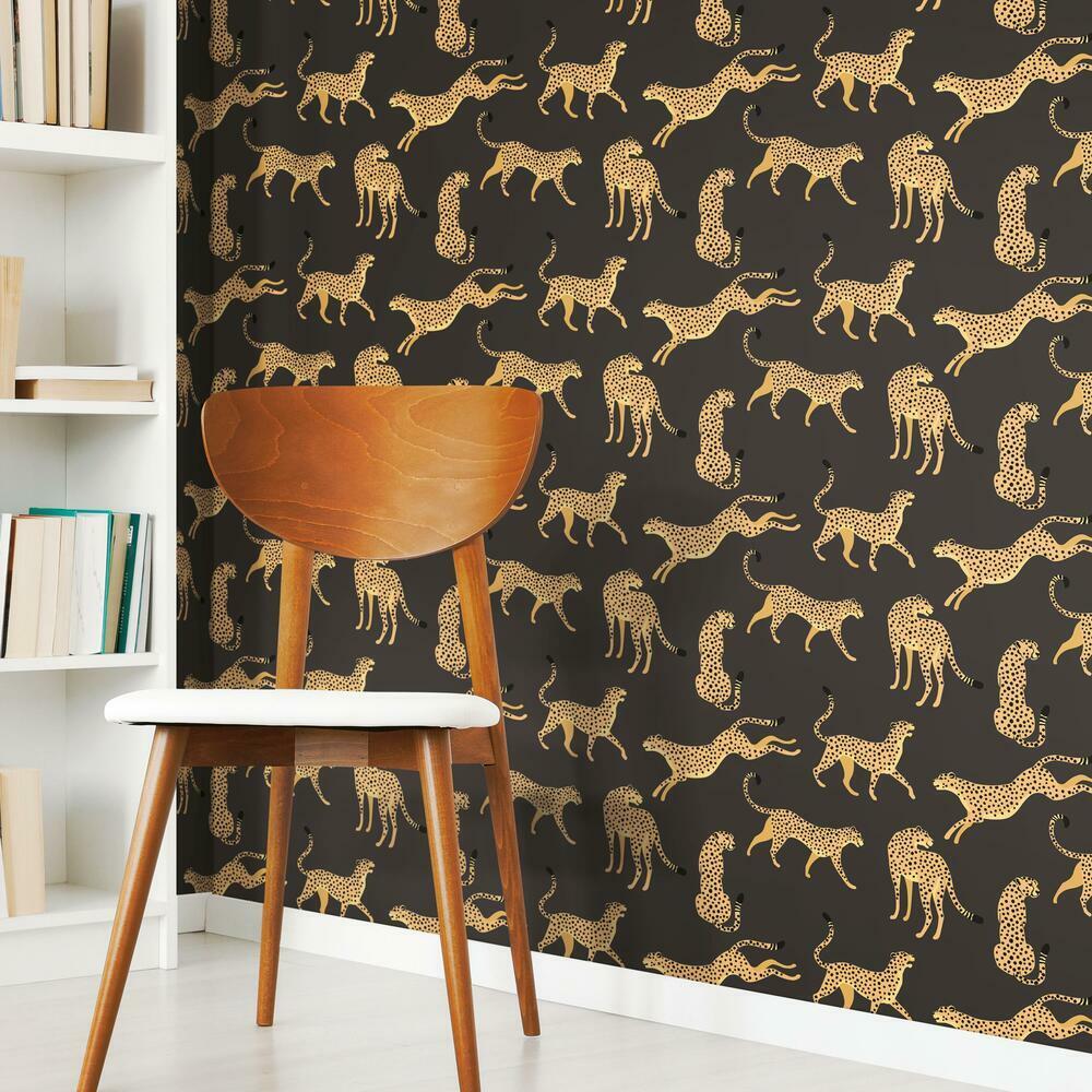 Cheetah Cheetah Peel & Stick Wallpaper Peel and Stick Wallpaper RoomMates   
