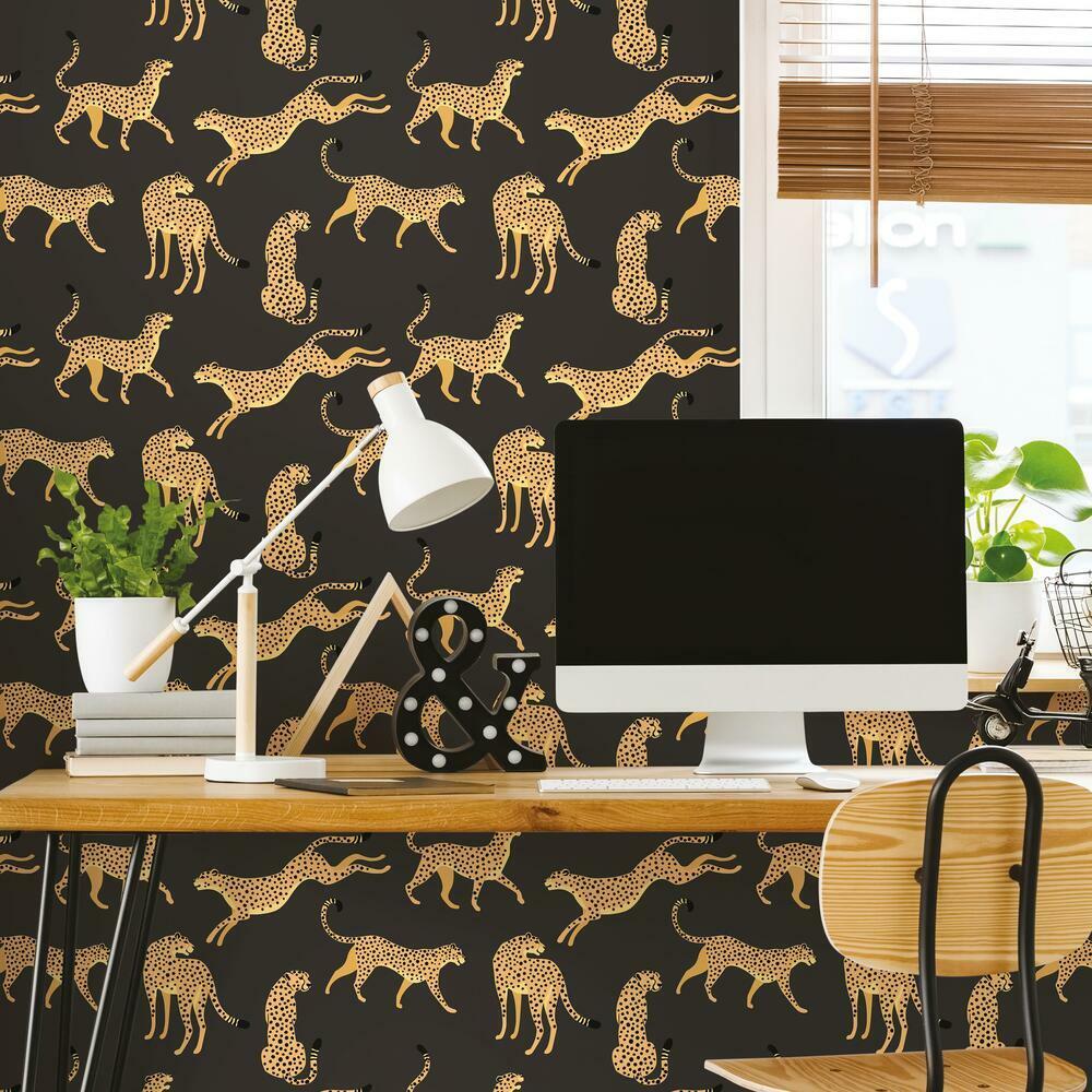 Cheetah Cheetah Peel & Stick Wallpaper Peel and Stick Wallpaper RoomMates   