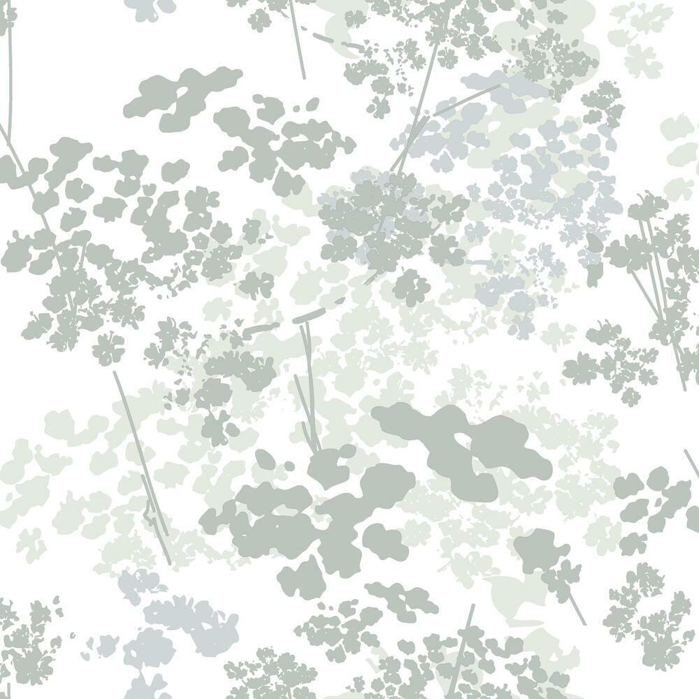 Queen Anne's Lace Peel & Stick Wallpaper Peel and Stick Wallpaper RoomMates Roll Grey 