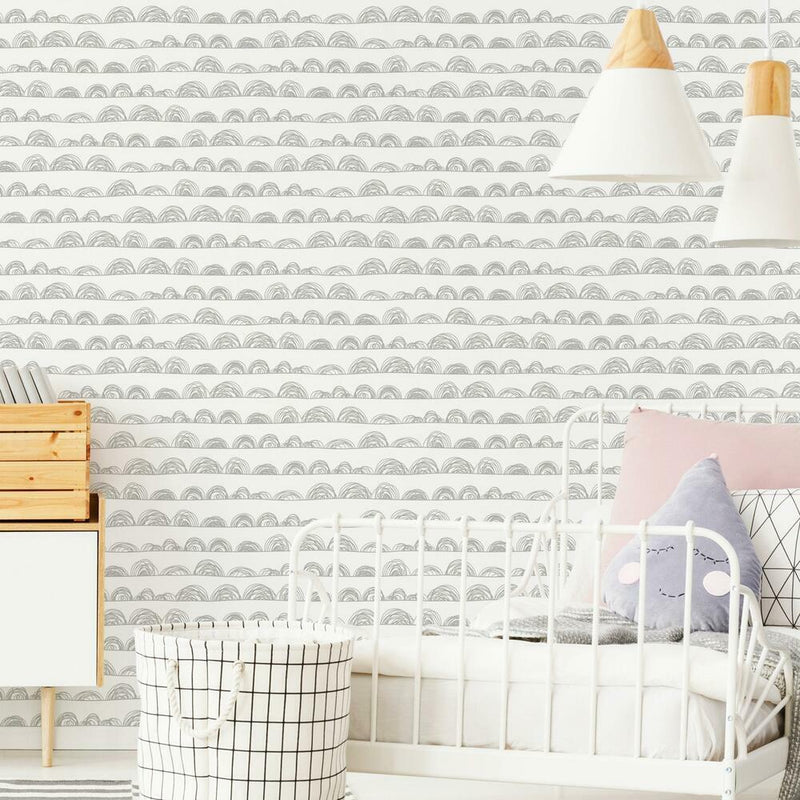 Doodle Scallop Peel and Stick Wallpaper Peel and Stick Wallpaper RoomMates   