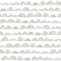 Doodle Scallop Peel and Stick Wallpaper Peel and Stick Wallpaper RoomMates Roll Grey 