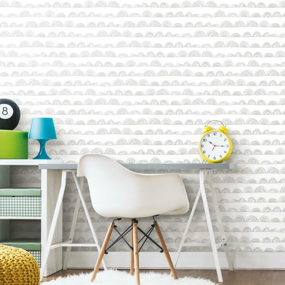Doodle Scallop Peel and Stick Wallpaper Peel and Stick Wallpaper RoomMates   