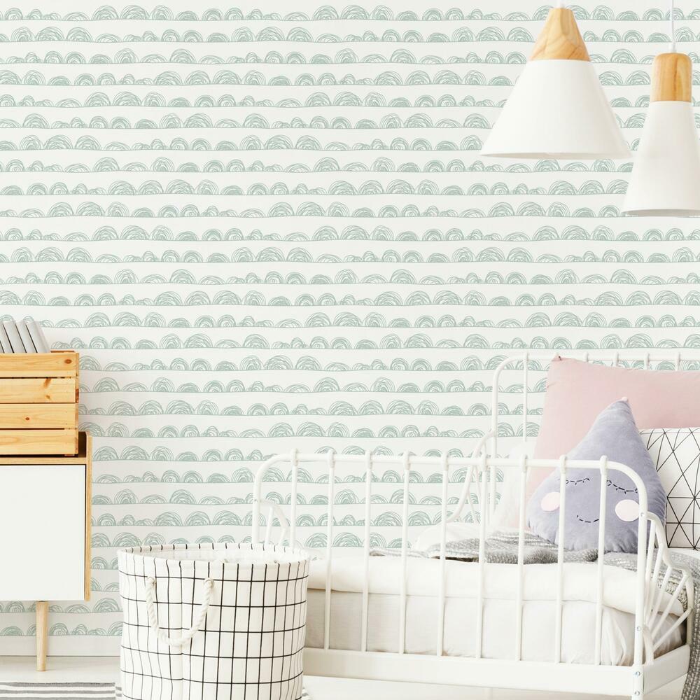 Doodle Scallop Peel and Stick Wallpaper Peel and Stick Wallpaper RoomMates   