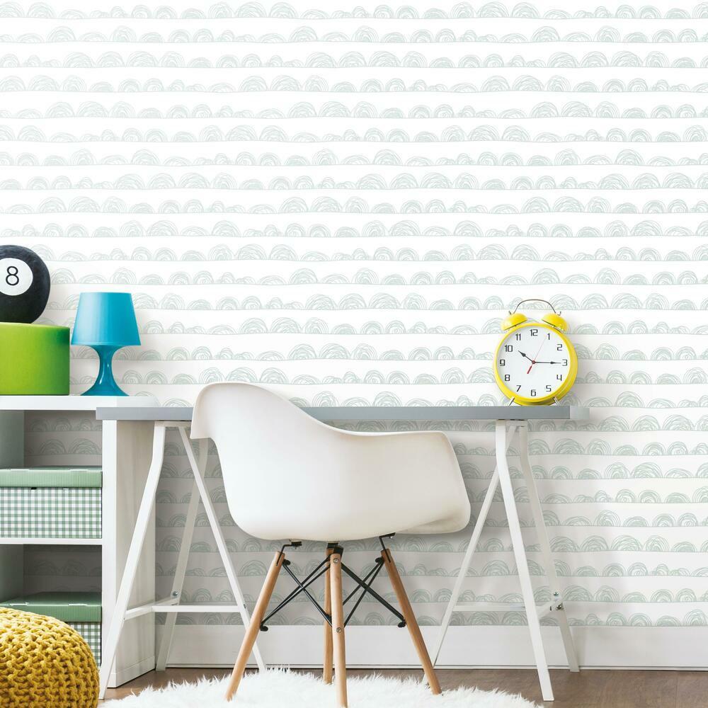 Doodle Scallop Peel and Stick Wallpaper Peel and Stick Wallpaper RoomMates   