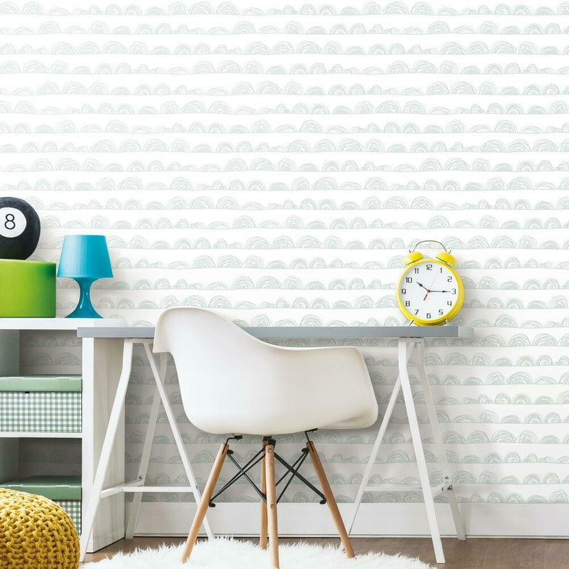 Doodle Scallop Peel and Stick Wallpaper Peel and Stick Wallpaper RoomMates   