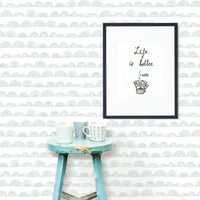 Doodle Scallop Peel and Stick Wallpaper Peel and Stick Wallpaper RoomMates   