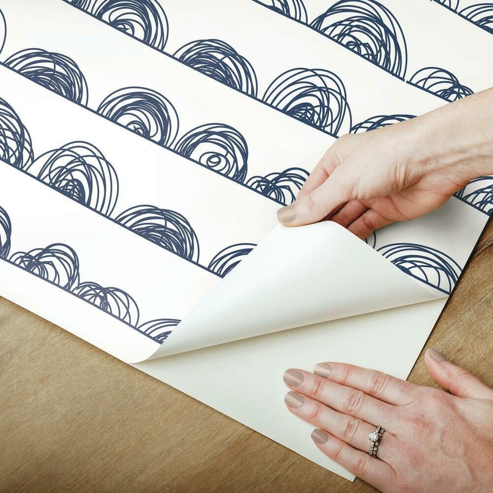 Doodle Scallop Peel and Stick Wallpaper Peel and Stick Wallpaper RoomMates   