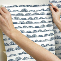 Doodle Scallop Peel and Stick Wallpaper Peel and Stick Wallpaper RoomMates   