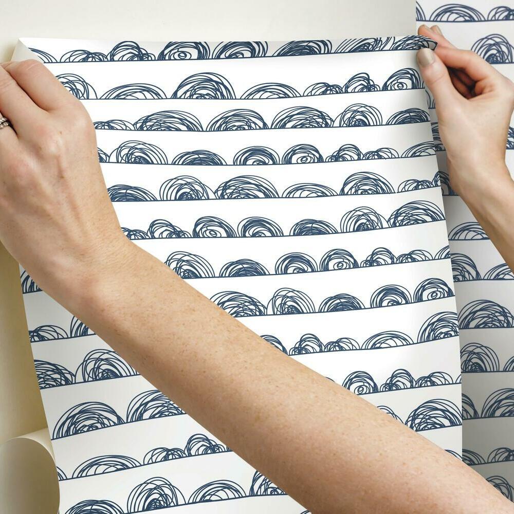 Doodle Scallop Peel and Stick Wallpaper Peel and Stick Wallpaper RoomMates   