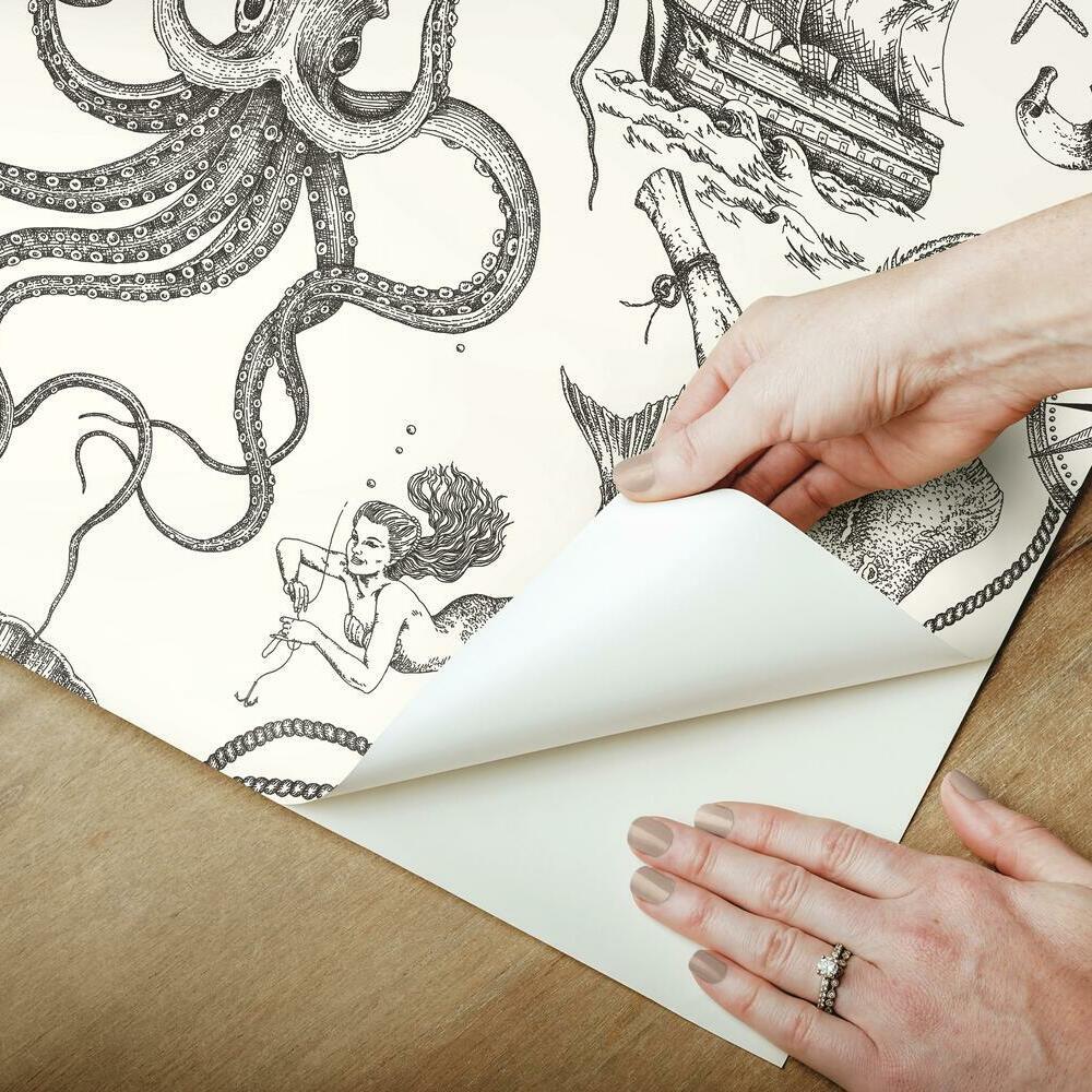 Deep Sea Toile Peel and Stick Wallpaper Peel and Stick Wallpaper RoomMates   
