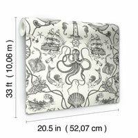 Deep Sea Toile Peel and Stick Wallpaper Peel and Stick Wallpaper RoomMates   