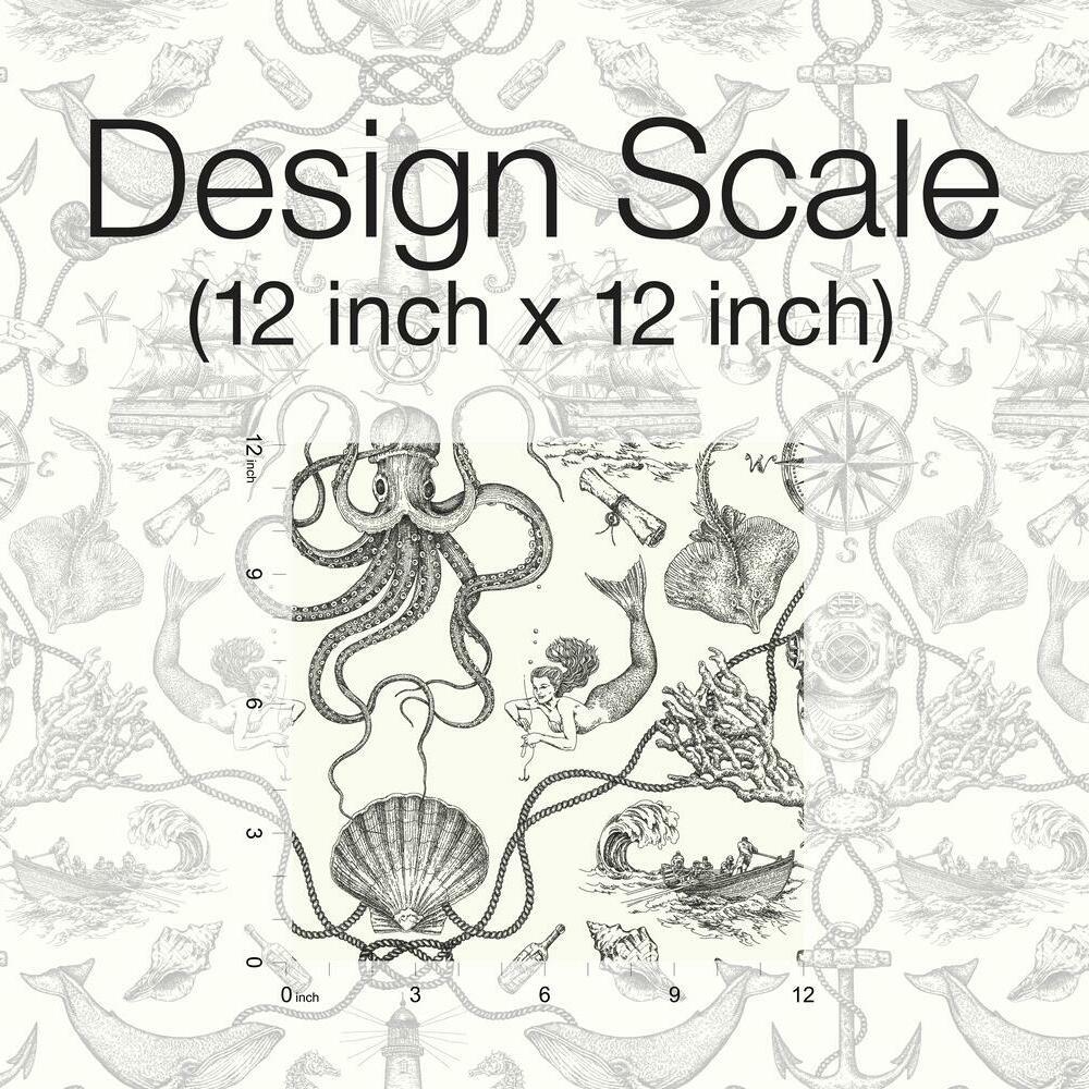 Deep Sea Toile Peel and Stick Wallpaper Peel and Stick Wallpaper RoomMates   