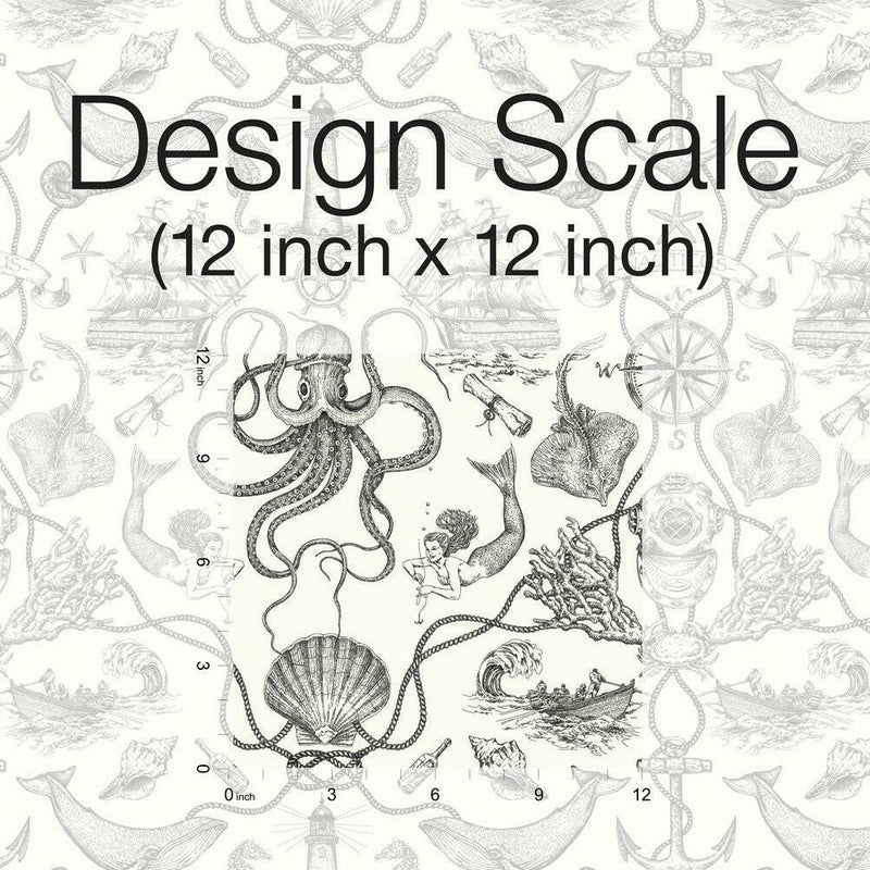 Deep Sea Toile Peel and Stick Wallpaper Peel and Stick Wallpaper RoomMates   