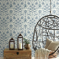 Deep Sea Toile Peel and Stick Wallpaper Peel and Stick Wallpaper RoomMates   