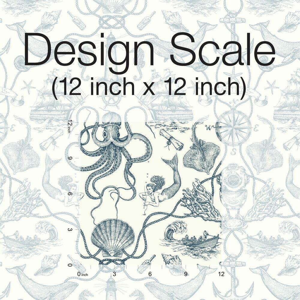 Deep Sea Toile Peel and Stick Wallpaper Peel and Stick Wallpaper RoomMates   