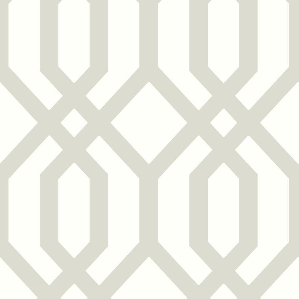 Gazebo Lattice Peel and Stick Wallpaper Peel and Stick Wallpaper RoomMates Roll Taupe 