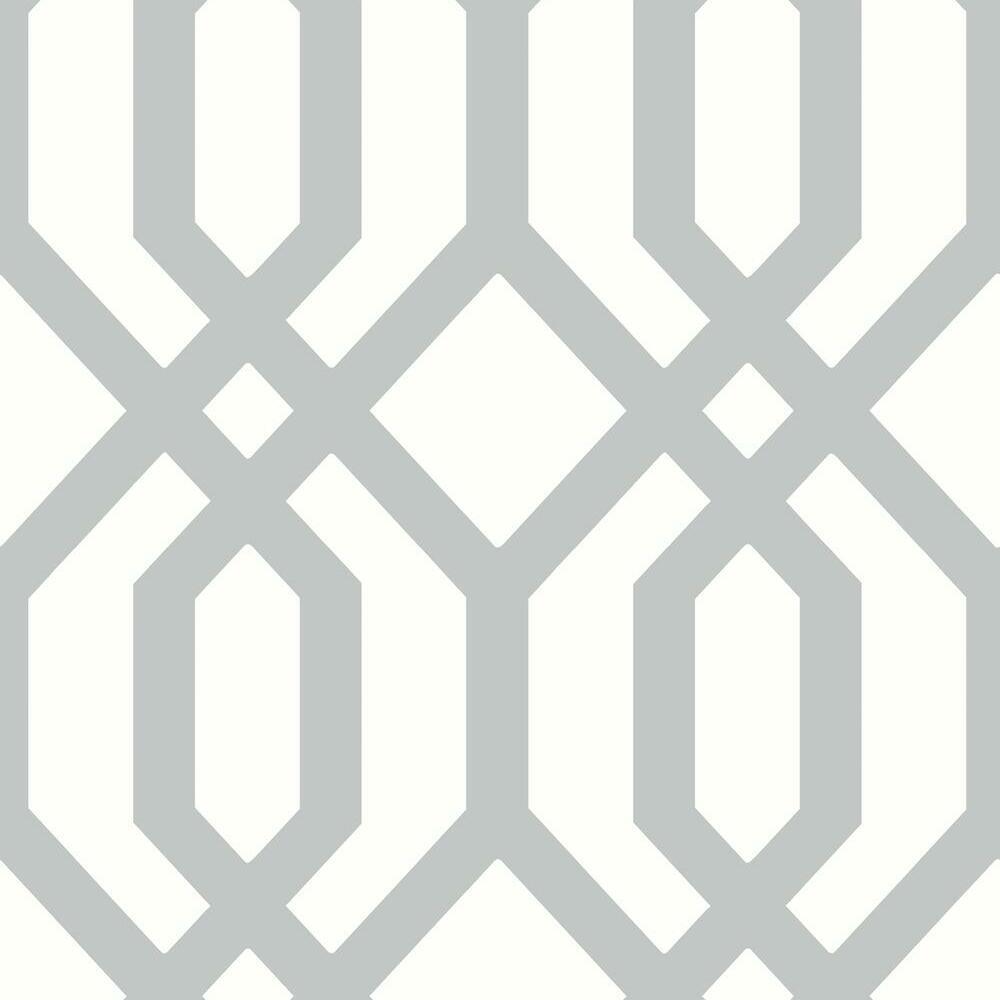 Gazebo Lattice Peel and Stick Wallpaper Peel and Stick Wallpaper RoomMates Roll Grey 