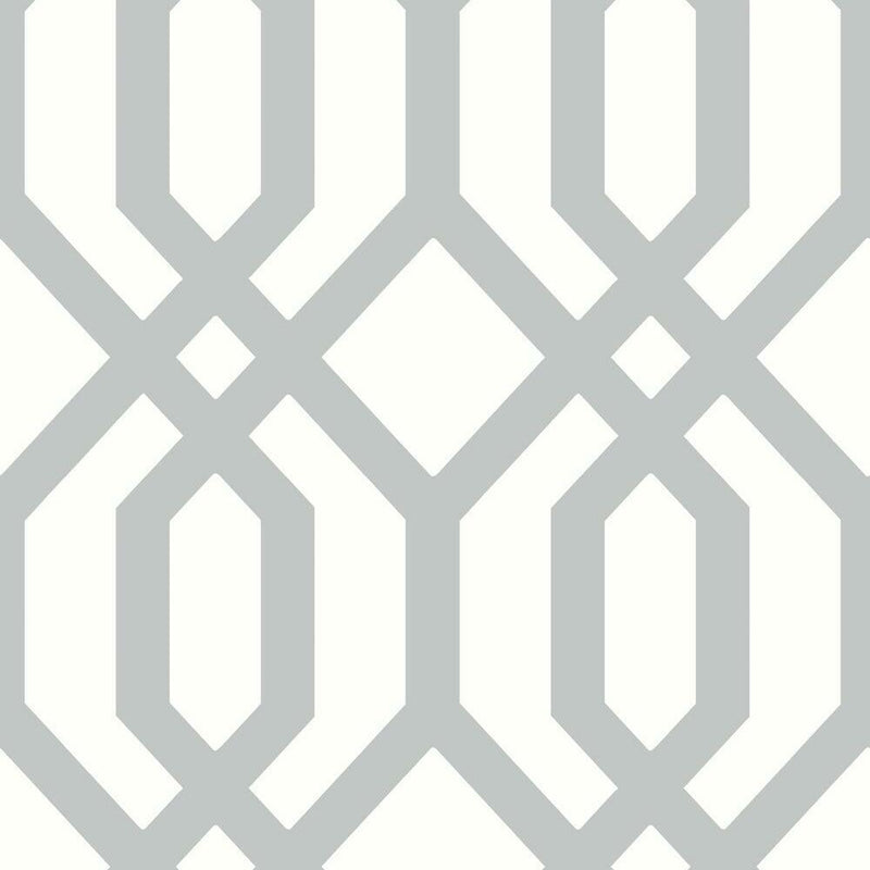 Gazebo Lattice Peel and Stick Wallpaper Peel and Stick Wallpaper RoomMates Roll Grey 