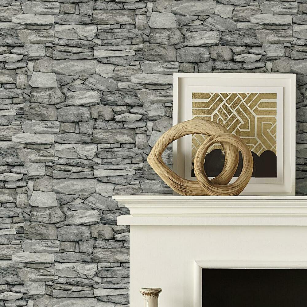 Stone Peel and Stick Wallpaper Peel and Stick Wallpaper RoomMates   