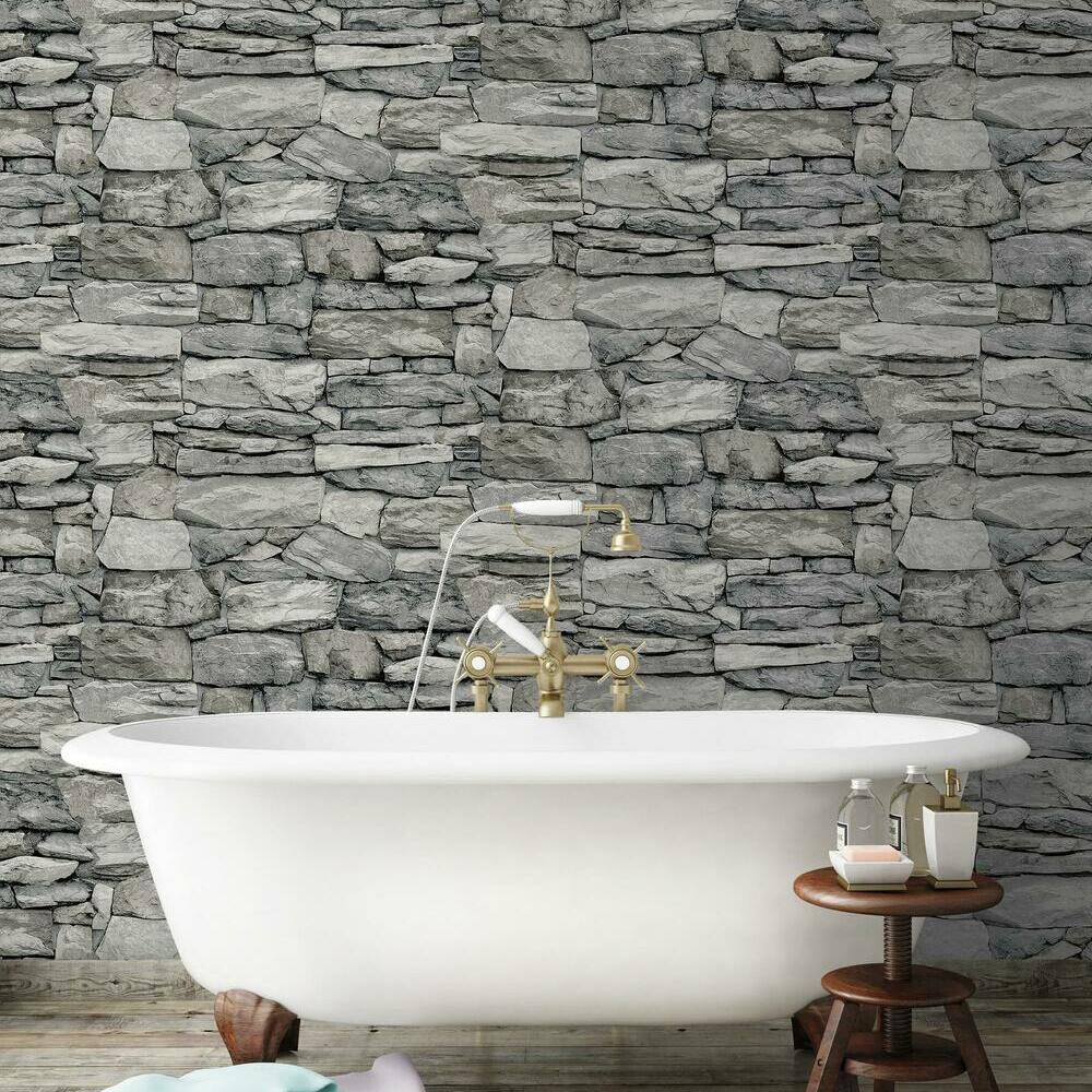 Stone Peel and Stick Wallpaper Peel and Stick Wallpaper RoomMates   