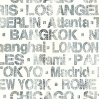 Cities of the World Peel and Stick Wallpaper Peel and Stick Wallpaper RoomMates Roll White 