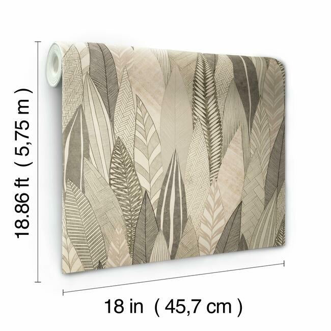 Fern & Feathers Peel & Stick Wallpaper Peel and Stick Wallpaper RoomMates   