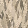 Fern & Feathers Peel & Stick Wallpaper Peel and Stick Wallpaper RoomMates Roll Tan 