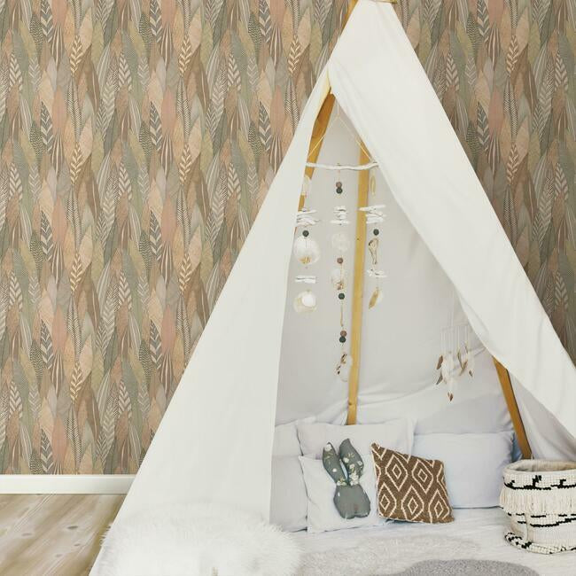 Fern & Feathers Peel & Stick Wallpaper Peel and Stick Wallpaper RoomMates   