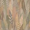 Fern & Feathers Peel & Stick Wallpaper Peel and Stick Wallpaper RoomMates Roll Tan/Red 