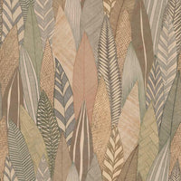Fern & Feathers Peel & Stick Wallpaper Peel and Stick Wallpaper RoomMates Roll Tan/Red 
