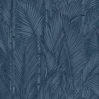 Swaying Fronds Peel & Stick Wallpaper Peel and Stick Wallpaper RoomMates Roll Navy 