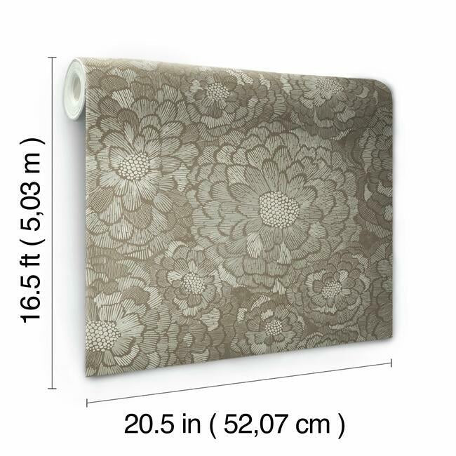 Zen Dahlia Peel & Stick Wallpaper Peel and Stick Wallpaper RoomMates   